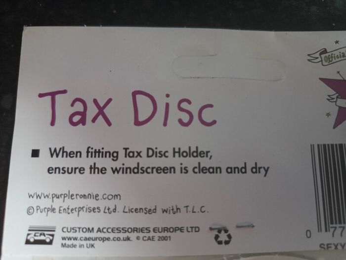 Tax Disc Holder