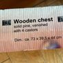 Brand New and Unused Solid Pine Wooden Storage Chest with Castors Image 3