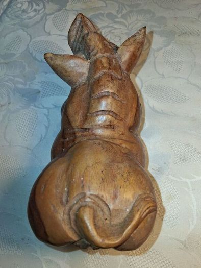 Hardwood Handcarved Pig