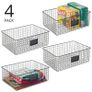 Brand New mDesign Set of 4 Metal Storage Boxes Organiser Box with Label Space for Kitchen, Pantry, etc. Compact and Universal Wire Storage Basket Matte Black Image 2