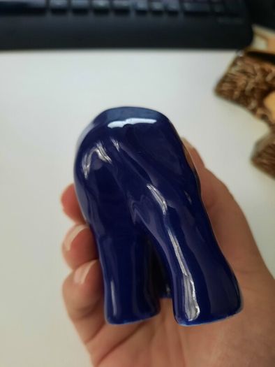 Authentic Emaux d'Art de Longwy Ceramic Elephant Figurine