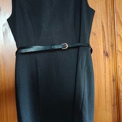 F&F Graphite Grey Shift Dress with Belt Size UK 14
