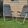 Set of x2 Garden Chairs and x2 Small Glass Top Tables Image 2