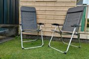Set of x2 Garden Chairs and x2 Small Glass Top Tables