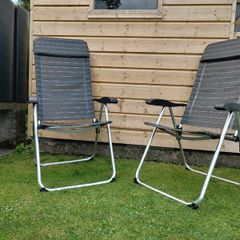 Set of x2 Garden Chairs and x2 Small Glass Top Tables