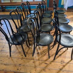 15 x Classic Black Bentwood Cafe / Dining Chairs