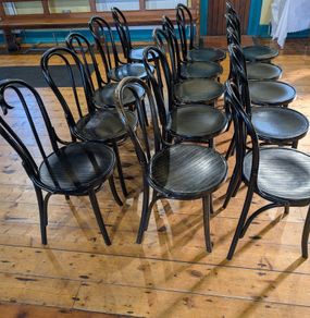 15 x Classic Black Bentwood Cafe / Dining Chairs