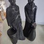 Set of 2 Maasai figure of African figures male with drume and lady Image 10