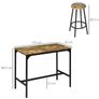 Five-Piece Industrial-Style Bar Table Set - Brown/Black Image 2