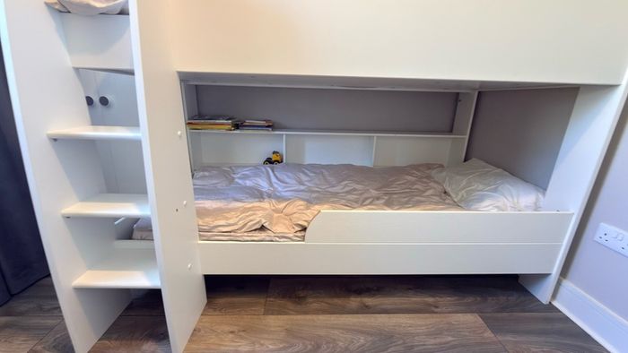 White bunk bed