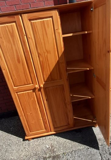 3 door pine wardrobe