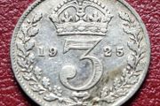 1925 United Kingdom 3 Pence - George V silver coin