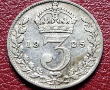 1925 United Kingdom 3 Pence - George V silver coin