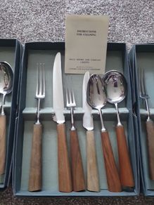 cutlery with walnut handles