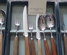 cutlery with walnut handles