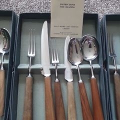 cutlery with walnut handles