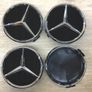 4 x Alloy Wheel Centre Caps 75mm for Mercedes Benz New Black Gloss Image 3