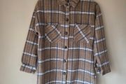 Brown plaid oversized shacket Size 10