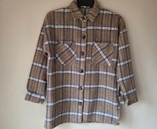 Brown plaid oversized shacket Size 10