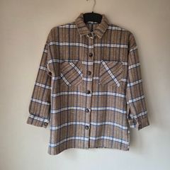 Brown plaid oversized shacket Size 10