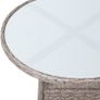 Polyrattan Side Table / Garden Table with Frosted Glass Table Top - 60-80 cm - Choice of Colours, 60cm, Grey / Beige Image 5