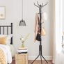 Coat Rack Stand, Coat Tree, Metal Hall Tree, Free Standing, 49 x 182 cm, 12 Hooks, for Clothes, Hats, Bags, Black Image 4