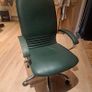 Green leather office chair Image 5