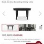 EZ living Monroe extending dining TABLE ONLY - black ash / gray Image 5