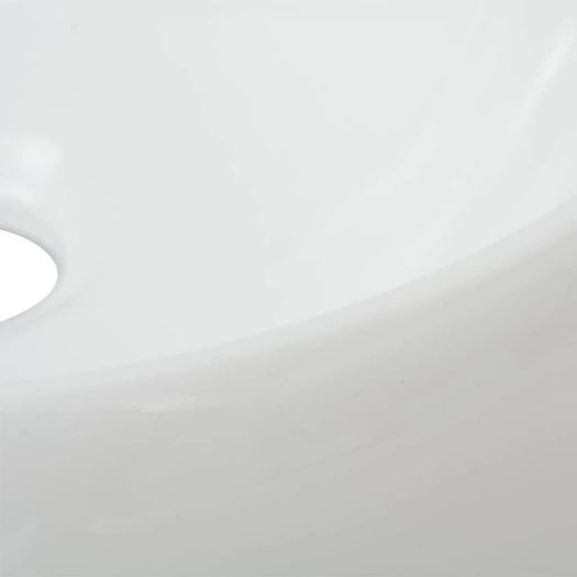 Bathroom Basin with Mixer Tap Ceramic Round White