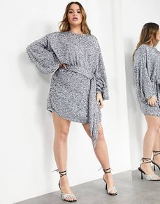 Asos Edition Embellished Mixed Sequins Mini Dress