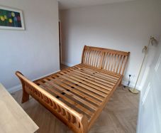 King Size Solid Wood Sleigh Bed Frame