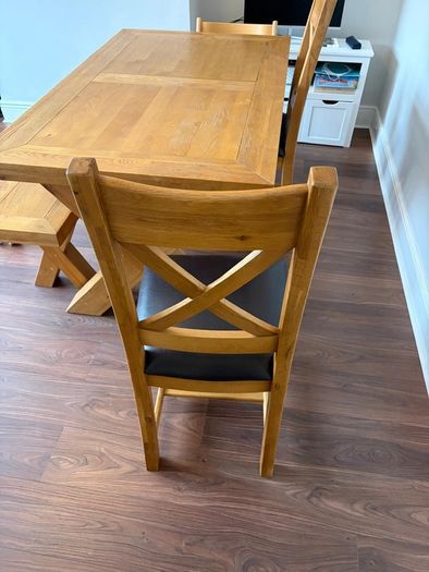 kitchen table with chairs and bench