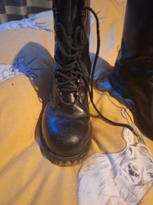 army militia skin rock goth boots biker