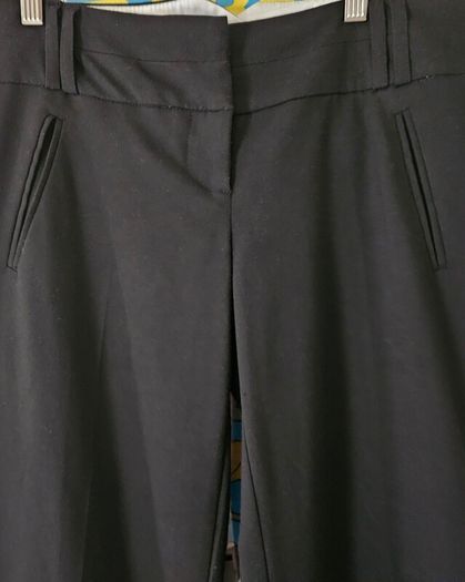 Topshop Y2K mid rise black flared wide leg ladies trousers Size 10