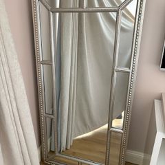 Large Decorative Silver Mirror from Antique Shop in Notting Hill
