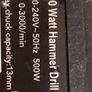 Argos 500W Hammer Drill, Model PDI13YE3. in excellent condition and works great Image 4