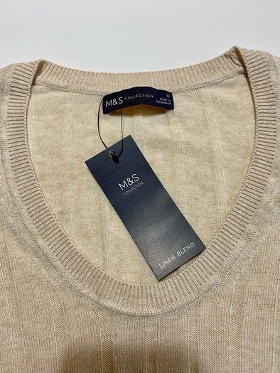 M and S linen blend knitwear Size 12 BNWT
