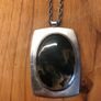 silver mossagate handmade pendant and chain Image 2
