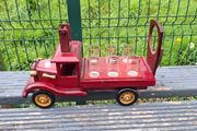 Fire truck bottle holder with small glasses postage possible