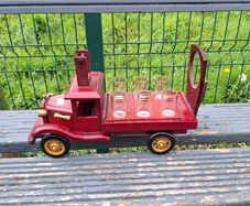 Fire truck bottle holder with small glasses postage possible