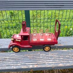 Fire truck bottle holder with small glasses postage possible