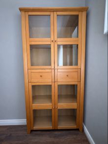 beautiful solid wood glass cabinet