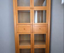 beautiful solid wood glass cabinet/display/storage