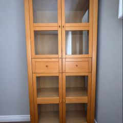 beautiful solid wood glass cabinet