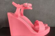 Pink wedges sandals size 39, NEW LOOK