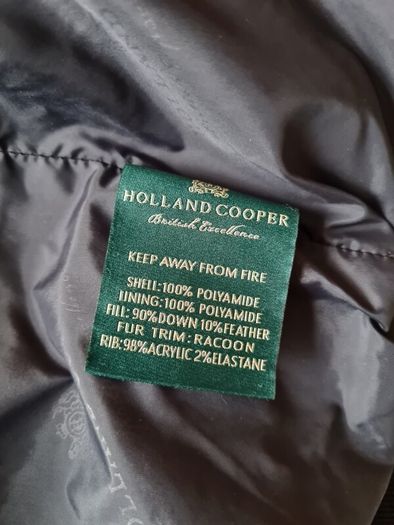 Holland copper down puffer jacker Size medium Pit to pit 20" black Hooded in good condition