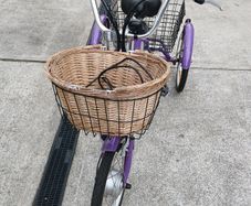 Purple electric tricycle