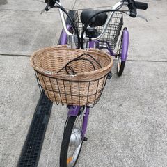Purple electric tricycle