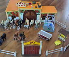 Toy stables with horses and other accessories in perfect condition collection only Dundrum