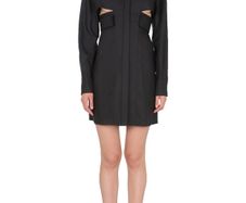 Givenchy Mini Black Cutout Cotton Shirt Dress